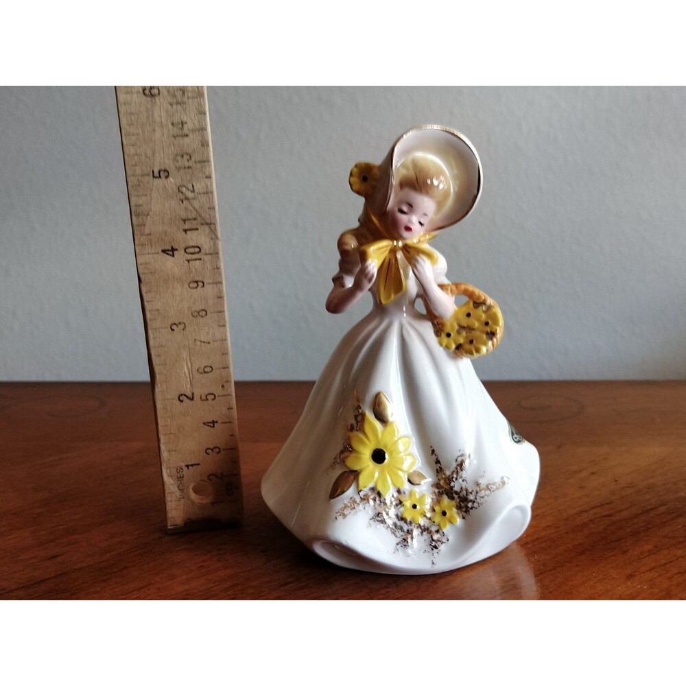 Vintage Josef Originals Figurine Careers Flower Maiden Girl Lady w/ Basket 5.5"